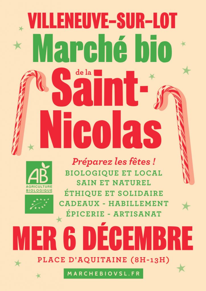 Affiche du Marché Bio de la Saint-Nicolas 2023